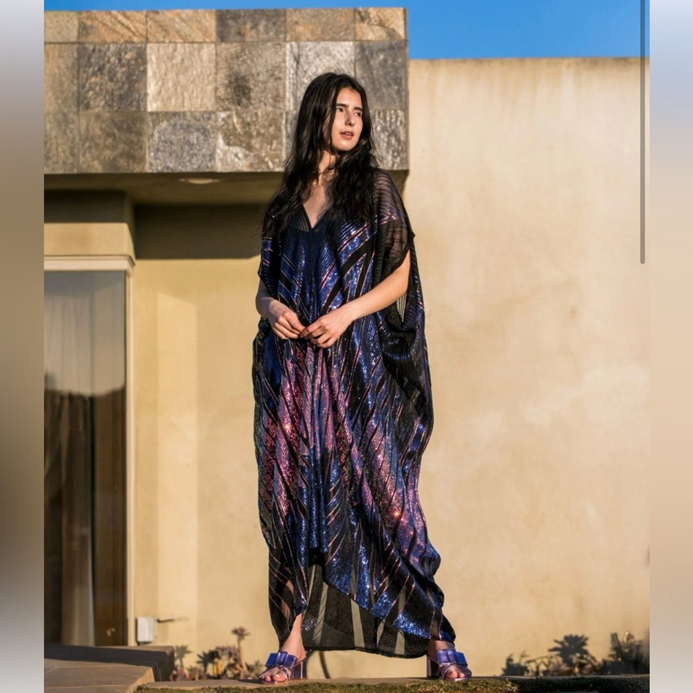 Jennafer Grace Midnight Lotus Sequin Caftan